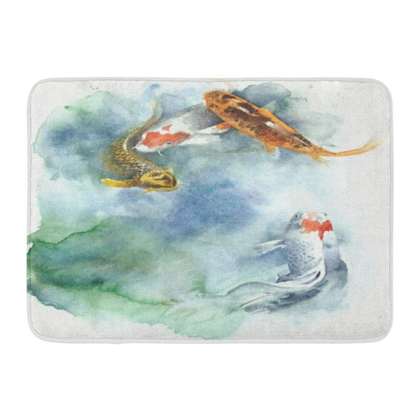 ALAZA My Daily Koi Carps Fish Flower Watercolor Area Rug 3'3 x 5' Living Room Bedroom Kitchen Decorative Lightweight Foam Printed Rug ALAZA My Daily Koi Carps Fish Flower Watercolor Area Rug 3'3 x 5' Living Room Bedroom Kitchen Decorative Lightweight Foam Printed Rug